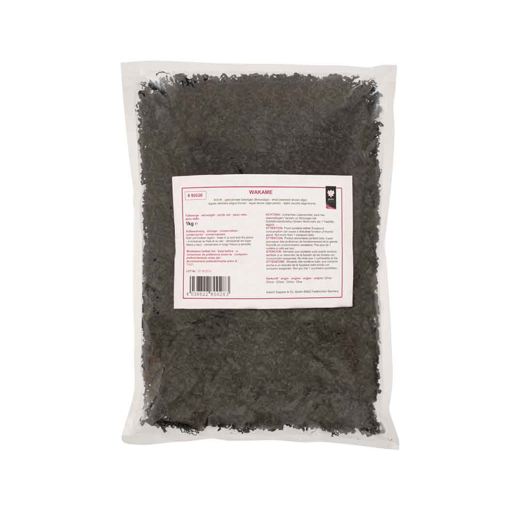 Beutel mit 1kg getrockneten Wakame-Algen